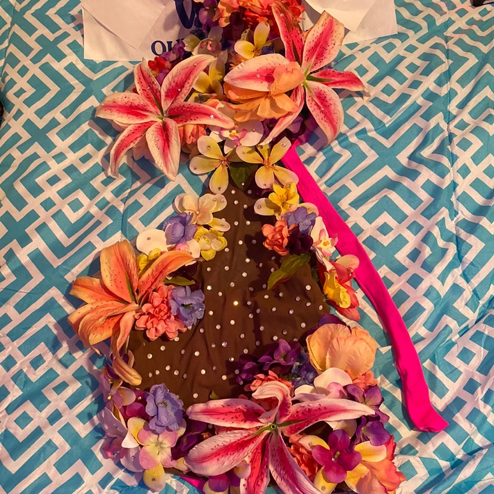 Multicolored Flower Dress with diamonds